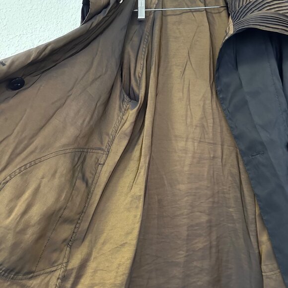 Mycra Pac Donatella Jacket Women S 6/8 Brown Black Reversible Coat Pleated Hood - Picture 6 of 10